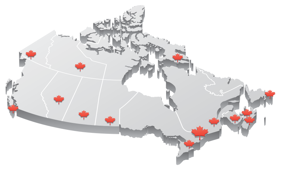 map illustration of the Canadian Provinces