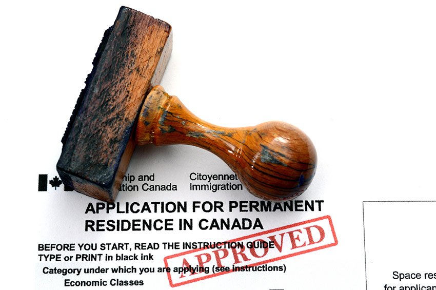 photo of an approved application for permanent residency in Canada, one of the ways Canadian Immigration Group can help you